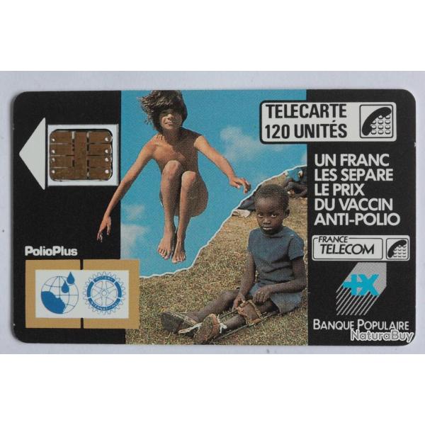 Tlcarte  puce France Polio + 120U SC3 1988
