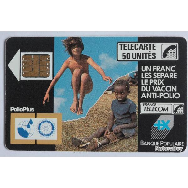 Tlcarte  puce France Polio + 50U SC3 1988
