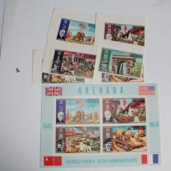 Timbres Grenada 25 anniversary World war II 1970 neufs