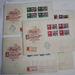 Lot 5 enveloppes Hongrie exposition philatélique Budapest argent 1961