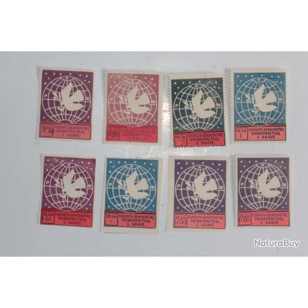 Timbres Albanie Federata demokratike dentel et non dentel 1946