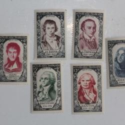 Timbres France personnage célèbre 1950 neufs