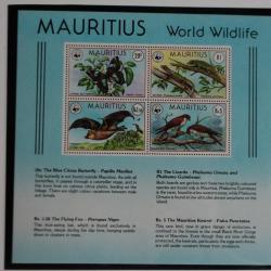 Timbres bloc Mauritius World Wildlife Fund 1978 neuf