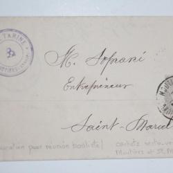 Pli marque postale Bouliste Savoie Moutiers 1912