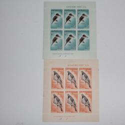 Timbres 2 blocs Nouvelle Zélande Miniature Sheet Bird 1960 Neufs