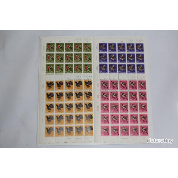 Timbres Suisse Pro Juventute 1968 demi feuille Neuf