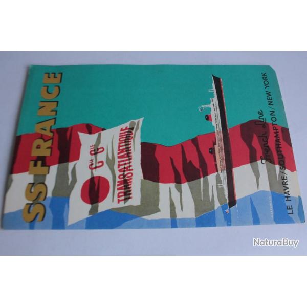 Brochure Croisire French Line Coupe longitudinale Paquebot France