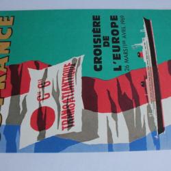 Brochure Croisière Europe 1969 Coupe longitudinale Paquebot France