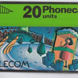 Télécarte L&G Royaume-Uni Christmas 1990 Taxi 010C