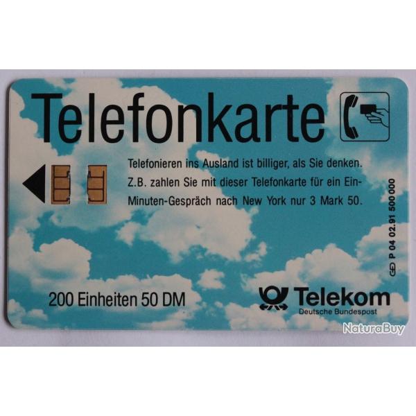 Tlcarte  puce Allemagne Wolkenhimmel 1991