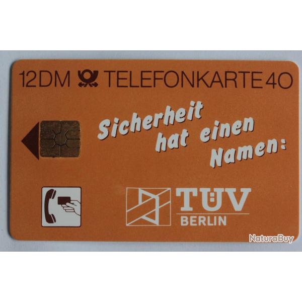 Tlcarte  puce Allemagne TV Berlin Sicherheit 1988