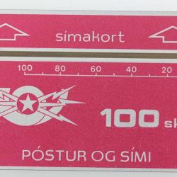 Télécarte L&G Islande Símakort 100 skref 601A 1986