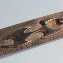 Broche design bronze cuivré Michèle FORGEOIS Bijoux