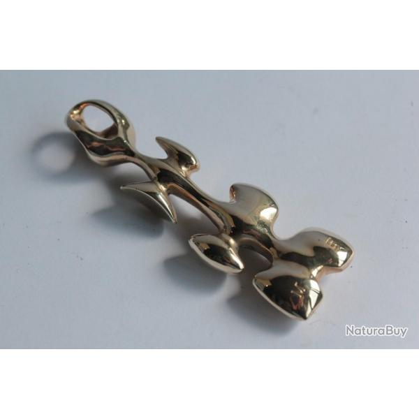 Pendentif design bronze dor Michle FORGEOIS