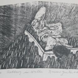 Bois gravé original Bruno Gentinetta Rebberg in Wallin 1981