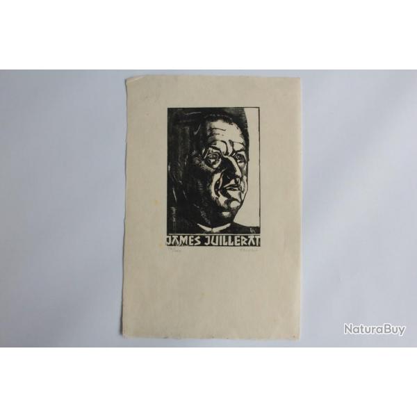 Bois grav original James Juillerat par Laurent BOILLAT Suisse