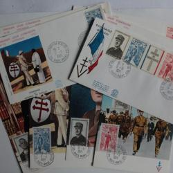 Lot 5 enveloppe et 4 carte Max général de Gaulle FDC Haute marne 1971