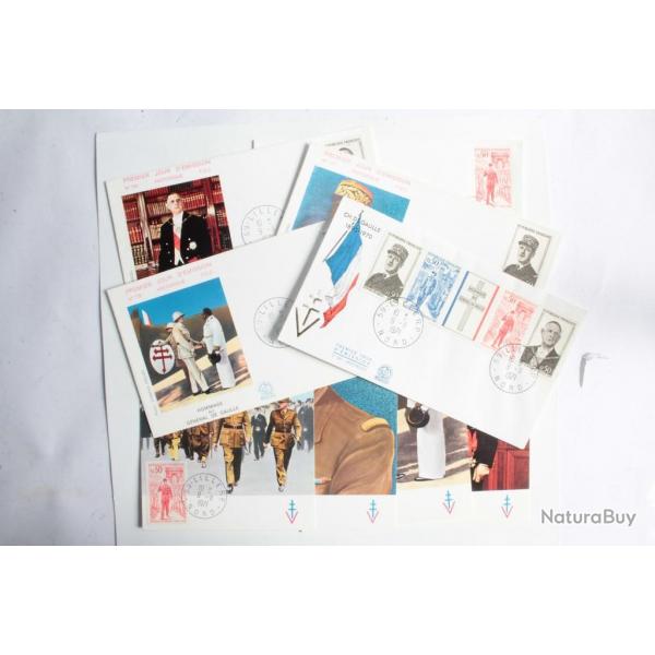 Lot 5 enveloppe et 4 carte Max gnral de Gaulle FDC Lille Nord 1971