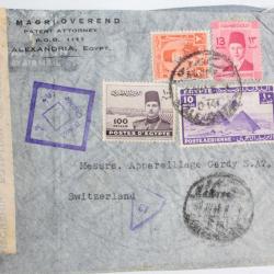 Enveloppe Égypte poste aérienne censor 1937