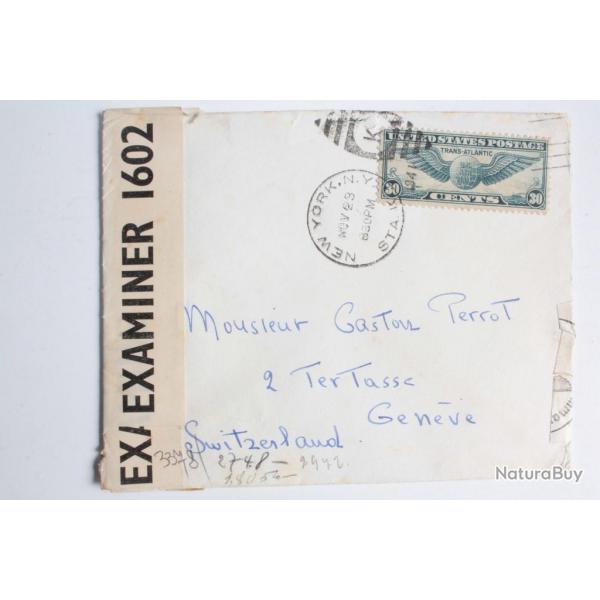 Enveloppe USA censure Allemande Geoffnet 1941