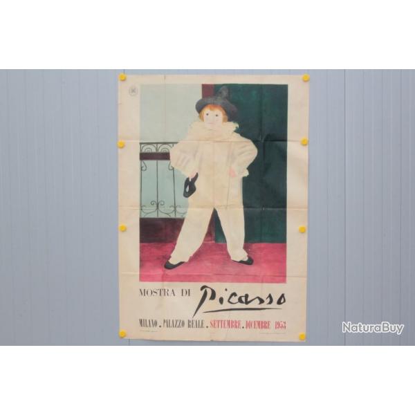 Pablo PICASSO Affiche originale Exposition Milan Palazzo Reale 1953