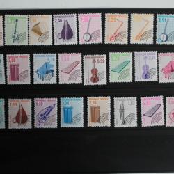 Timbres France pré-oblitéré instrument de musique dentelé 13 1990 neufs
