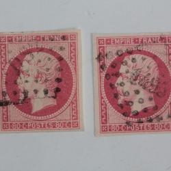 Timbres France Napoléon III empire franc 80c coloris différent 1859