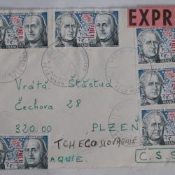 Enveloppe France PJ 24h du mans exprès destination Tchécoslovaquie 1976