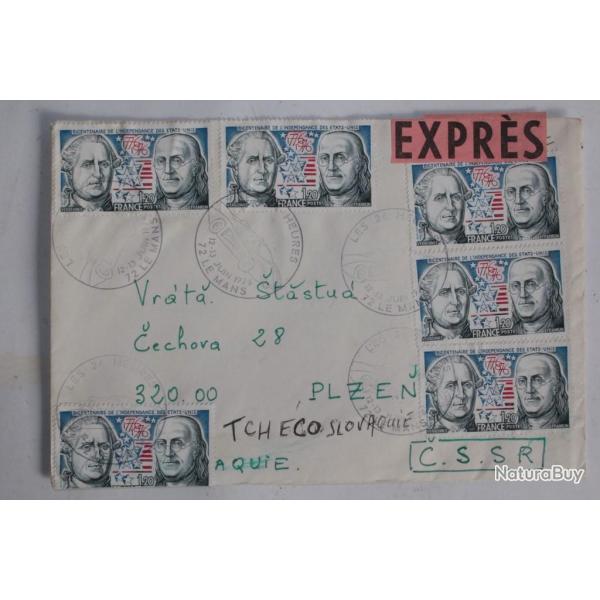 Enveloppe France PJ 24h du mans exprs destination Tchcoslovaquie 1976