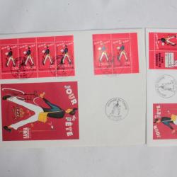 Enveloppes France FDC grand et petit format journée du timbre 1993