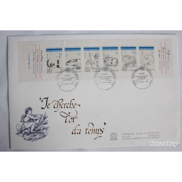 Enveloppe France FDC grand format 1991 Srie personnages clbres