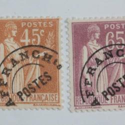 Timbres France pré-oblitéré type paix 1933
