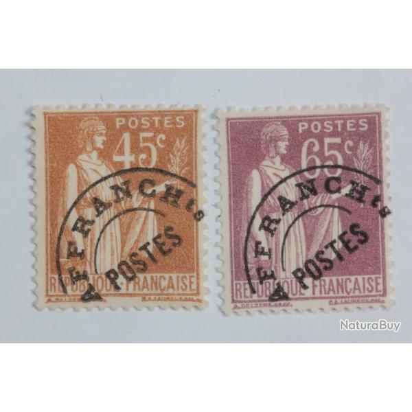 Timbres France pr-oblitr type paix 1933