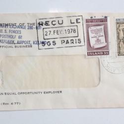 Enveloppe department of the navy U.S Forces Iceland 1978
