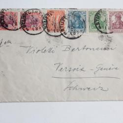 Enveloppe Timbres Allemagne cachet Stuttgart 1922