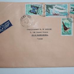 Enveloppe par avion Nouvelle Caledonie cachet Roger Buisau 1970