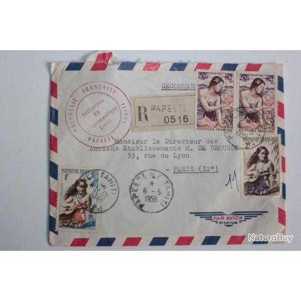 Enveloppe air mail Polynsie franaise Aronautique Civile 1959