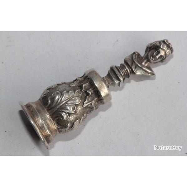 Sceau cachet argent massif Buste  l'antique