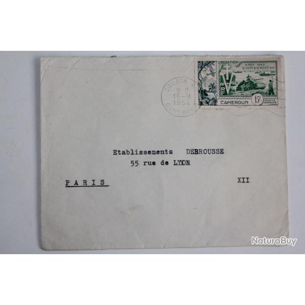 Enveloppe timbre Cameroun Libration 1954
