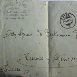 Enveloppe Italie maddalena passi scuola merletti 1923