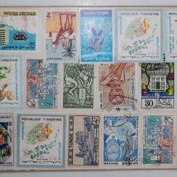 Timbres Tunisie sur planche 1975-1985