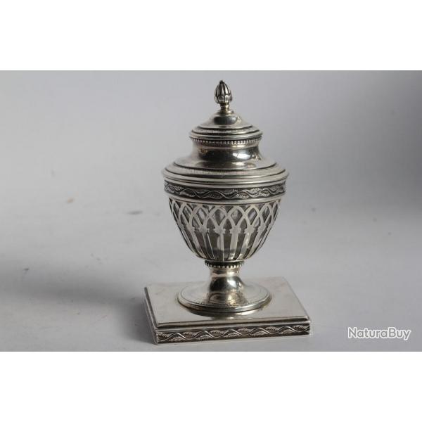 Encrier cristal et argent mile LANGLOIS France