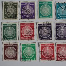 Timbres république d'Allemagne marteau et enclume 1954