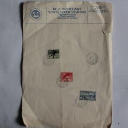 Timbres Norvège Jeux olympique d'Oslo service de presse FDC 1952
