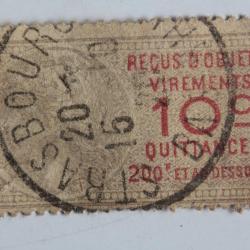 Timbre vignette fiscale virements quittance 10c 1915