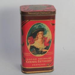Boîte chocolat Cacao tôle lithographiée Gérard Bensdorp