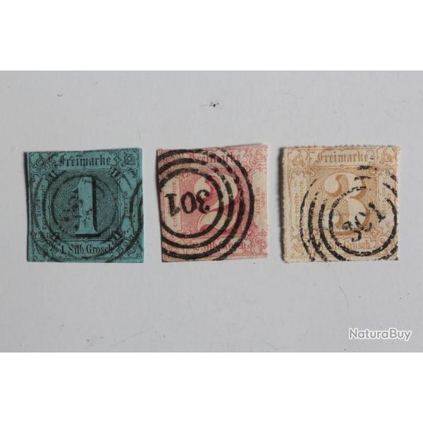 Timbres Allemagne tour et Taxis 1851 oblitr annul 301
