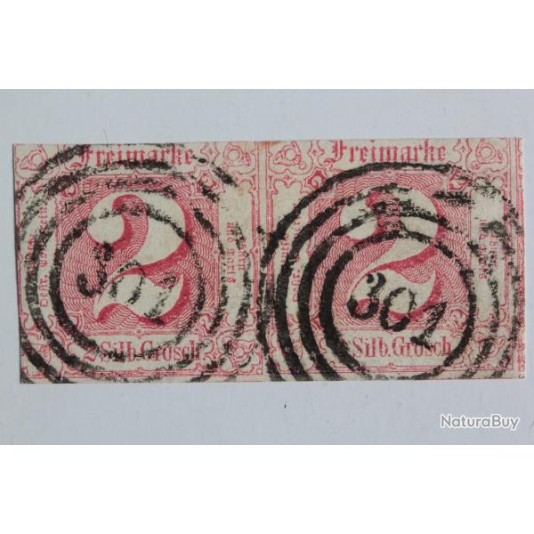 Timbres Allemagne tour et taxis oblitr annul 301 se tenant 1851