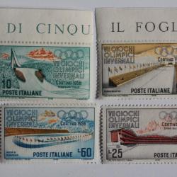 Timbres Italie jeux olympique Cortino 1956 neufs
