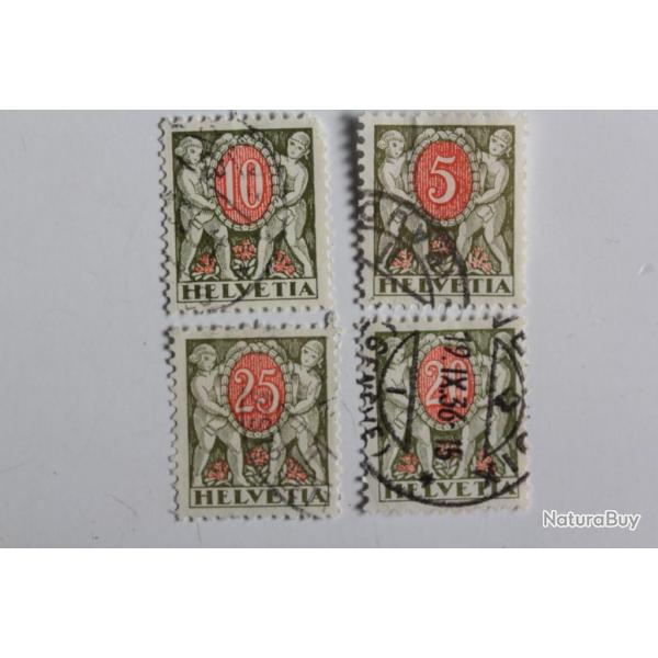 Timbres Taxe Suisse gomme grill 1934 oblitrs